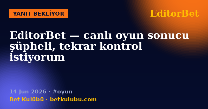 EditorBet — 14 Jun 2026
