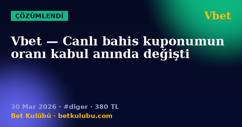 Vbet — 30 Mar 2026