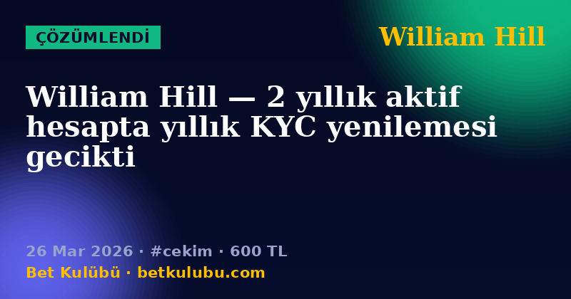 William Hill — 26 Mar 2026