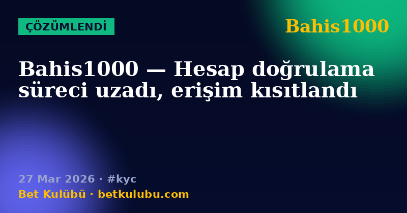 Bahis1000 — 27 Mar 2026