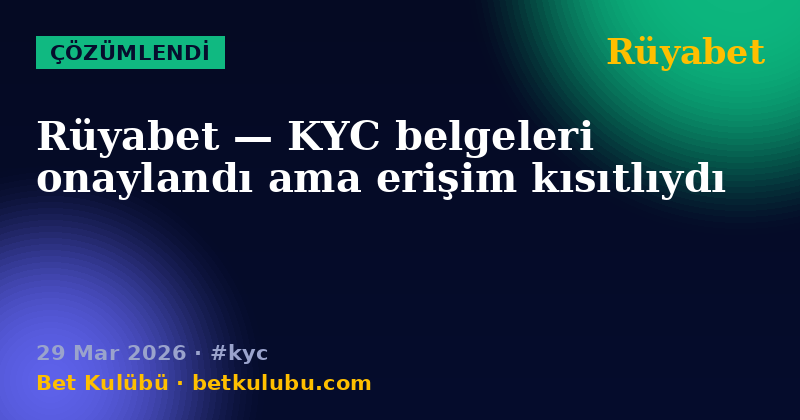 Rüyabet — 29 Mar 2026