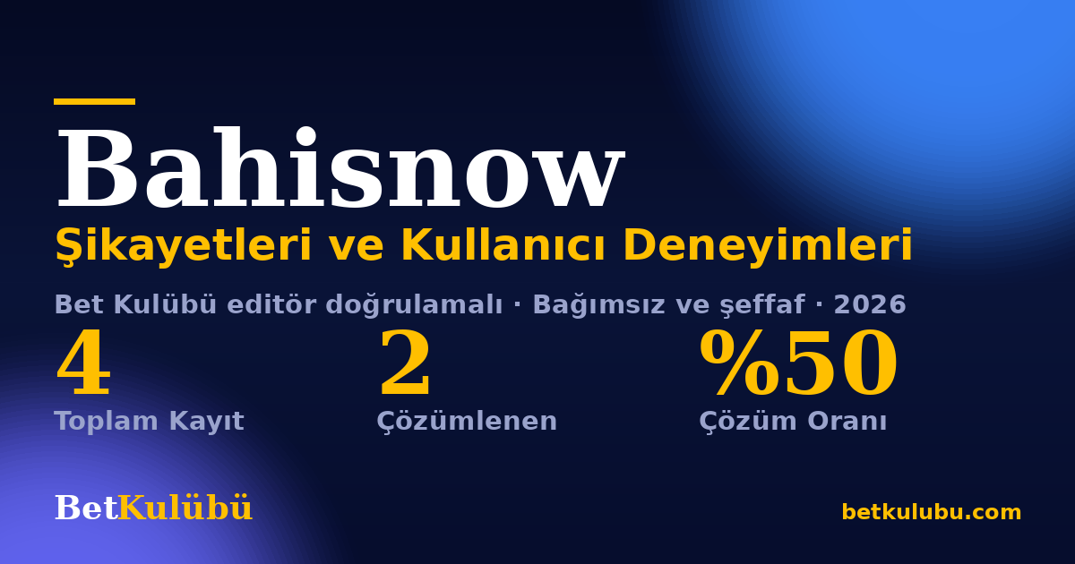 Bahisnow şikayet sayfası kart görseli