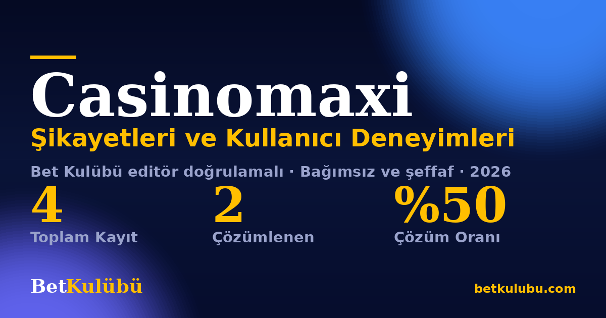 Casinomaxi şikayet sayfası kart görseli