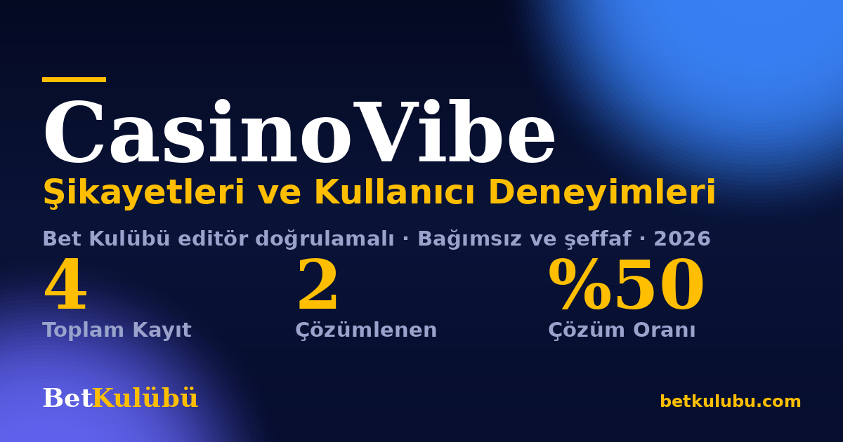 CasinoVibe şikayet sayfası kart görseli