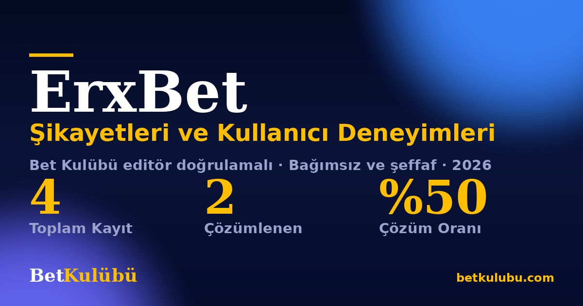 ErxBet şikayet sayfası kart görseli