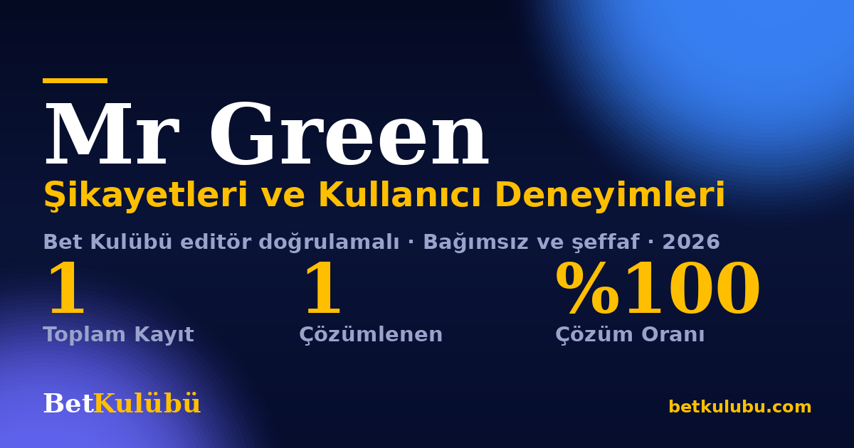 Mr Green şikayet sayfası kart görseli