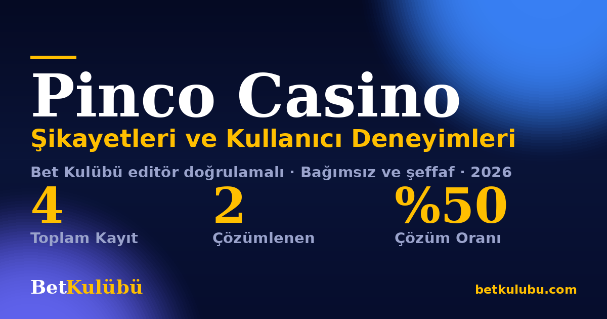 Pinco Casino şikayet sayfası kart görseli