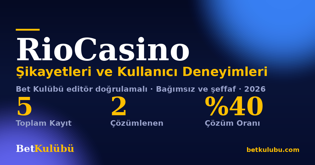 RioCasino şikayet sayfası kart görseli