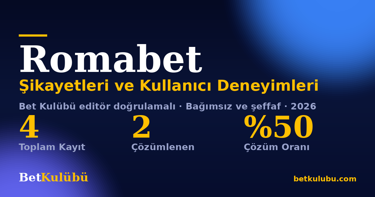 Romabet şikayet sayfası kart görseli