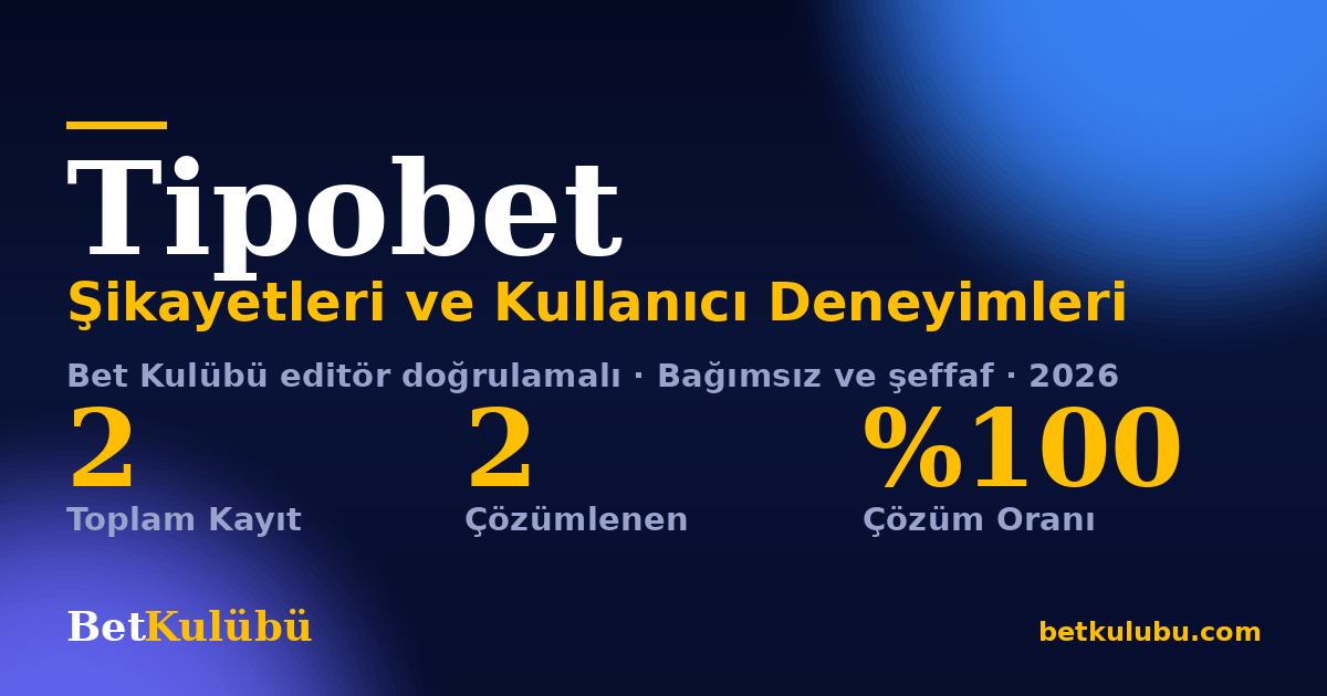 Tipobet şikayet sayfası kart görseli