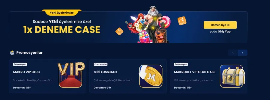 Makrobet promosyon ve bonus kampanyaları ekran görüntüsü