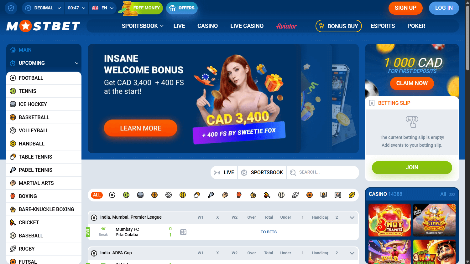 Mostbet ekran görüntüsü 1